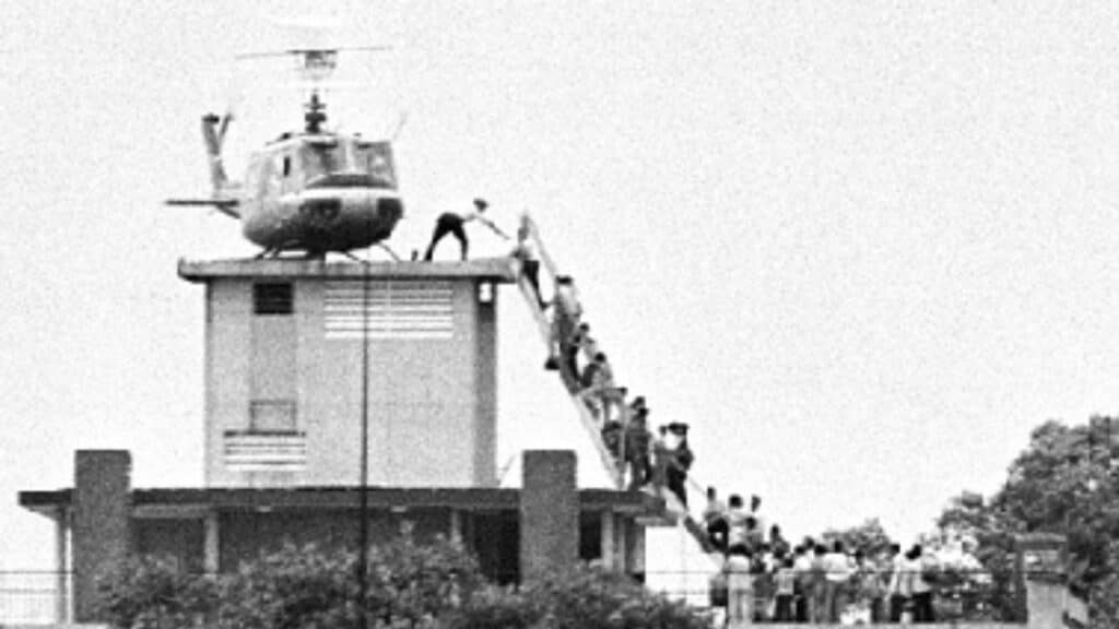 A photo capturing one of the most significant turning points in Vietnam War - the Fall of Saigon
