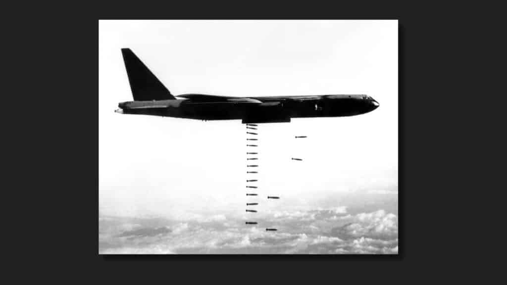 Heavily bombed country: B-52 Stratofortress unleashes payload over Vietnam