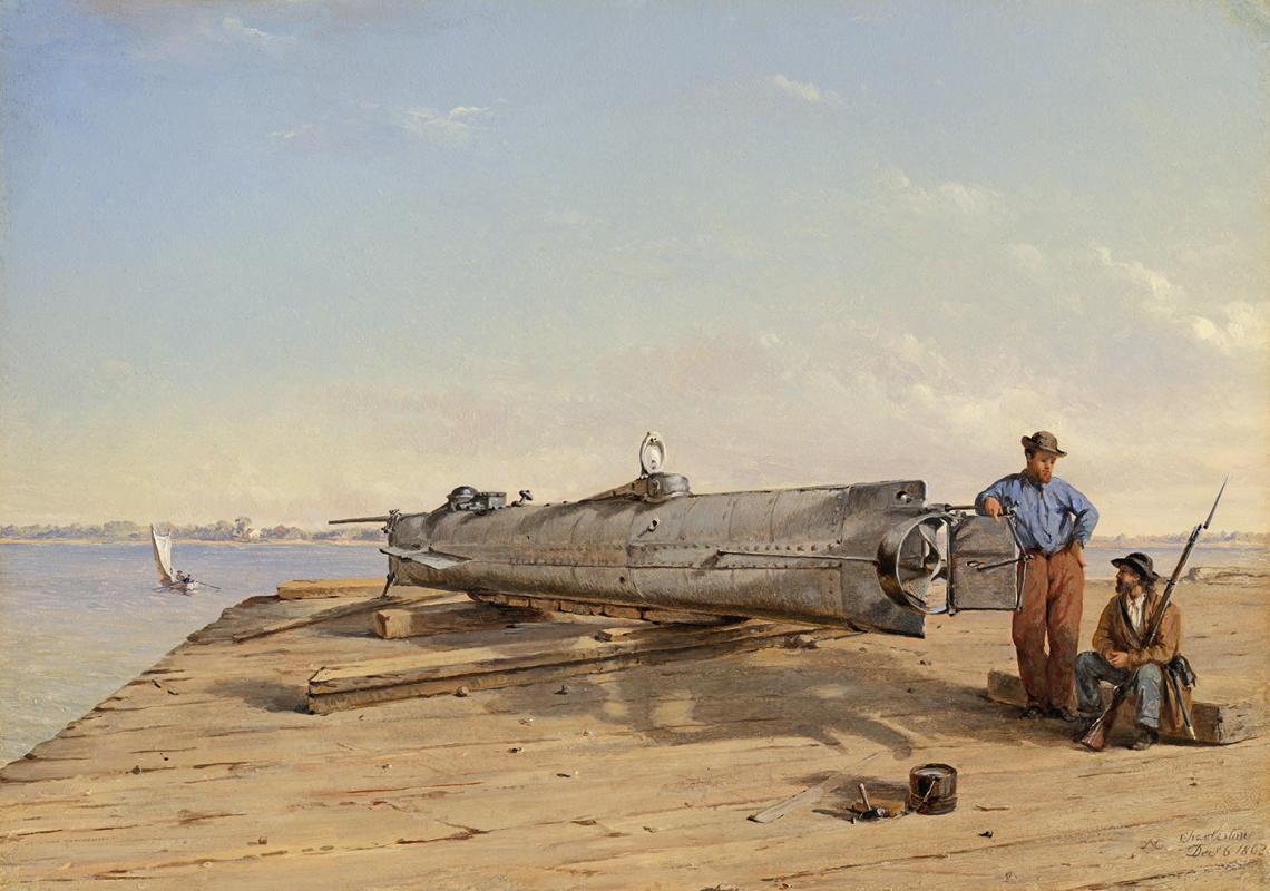 1864 painting of H. L. Hunley by Conrad Wise Chapman