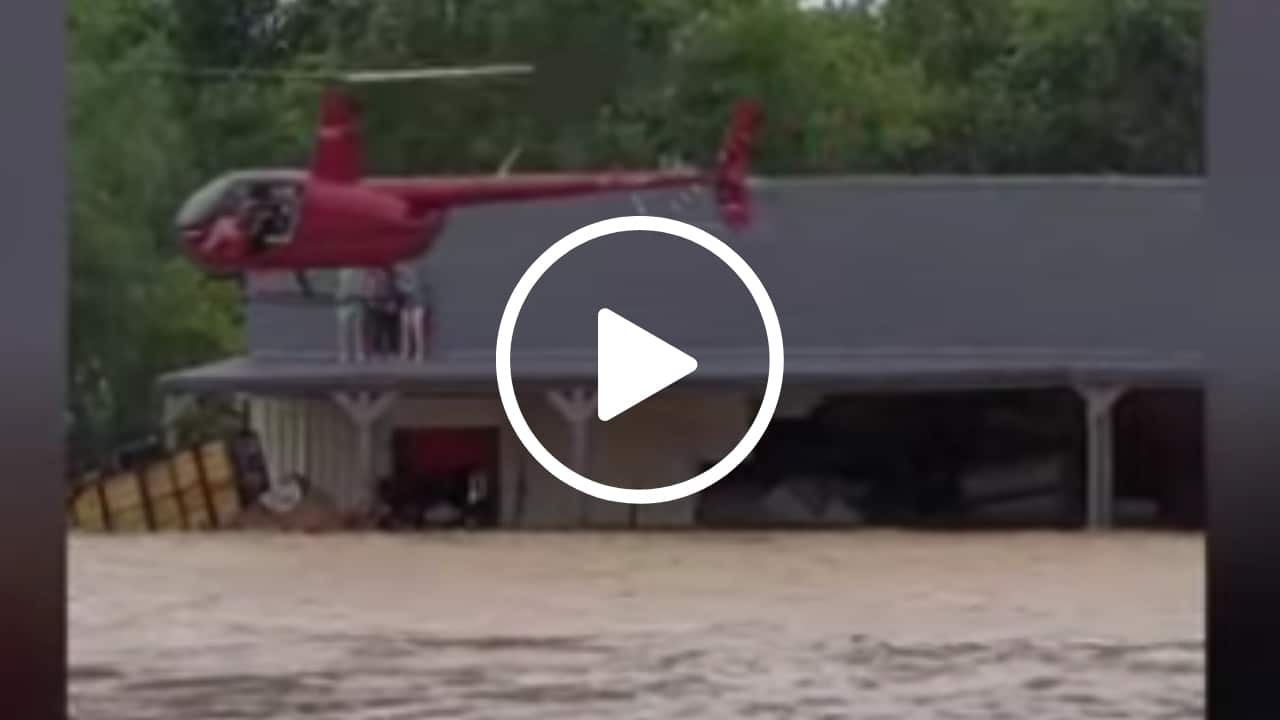 WATCH: Civilian Helicopter Pilot Saves Nearly 20 People During Flood